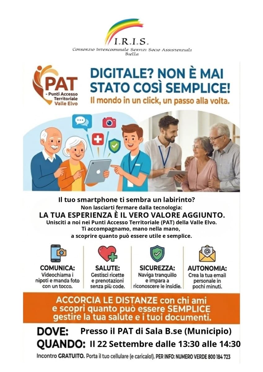 Sala Biellese, un incontro gratuito per imparare a usare lo smartphone