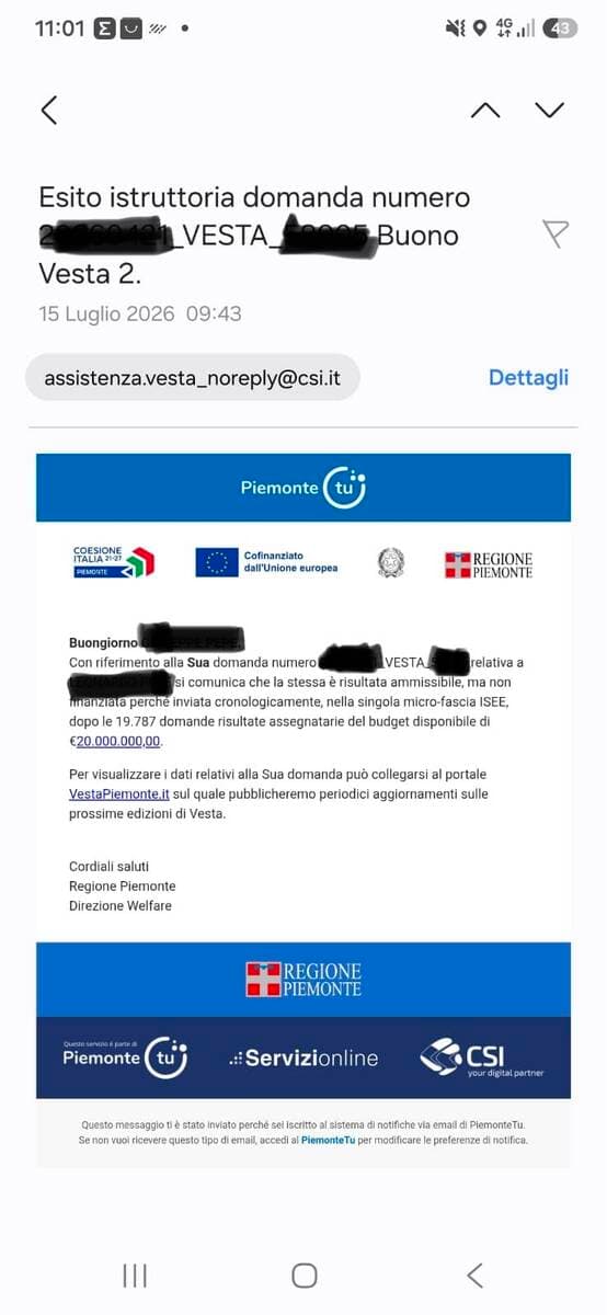 Fondo Vesta, Conticelli (Pd): "Come prevedibile le famiglie stanno ricevendo le comunicazioni del “ritenta sarai più fortunato”