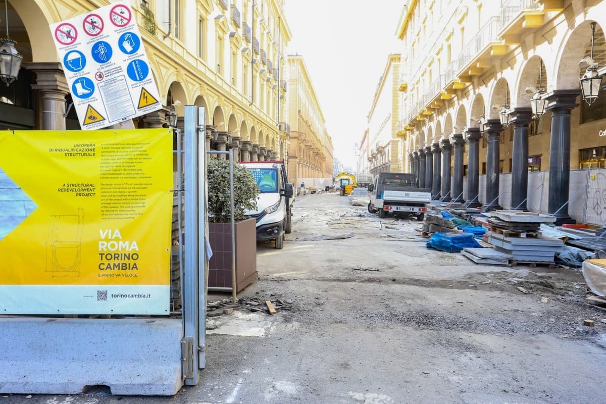 Rush finale dei cantieri Pnrr: a Torino ultimi cento in completamento. Il 12 settembre si inaugura via Roma pedonale