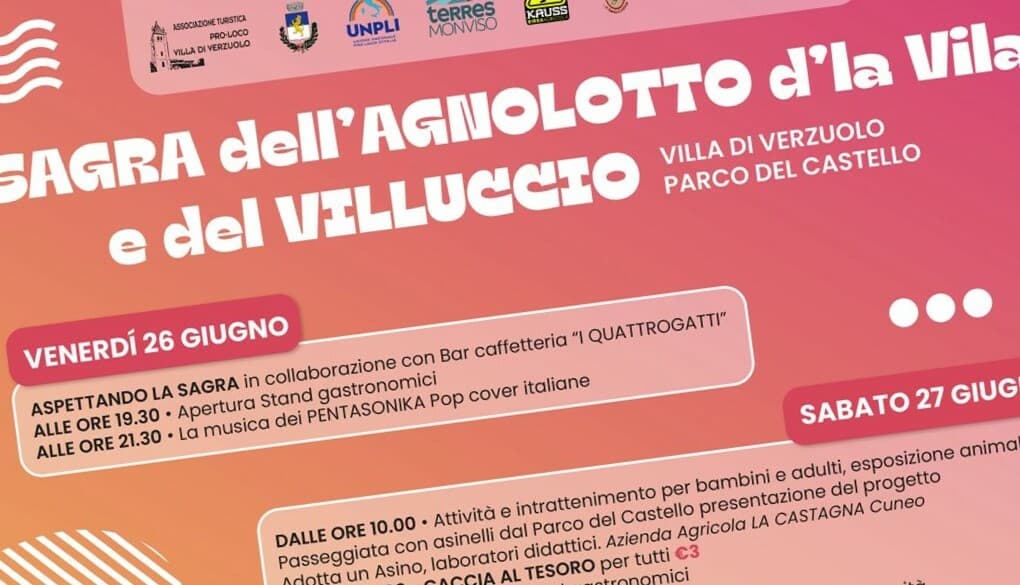 Alla Villa di Verzuolo la Sagra dell’Agnolotto e del Villuccio