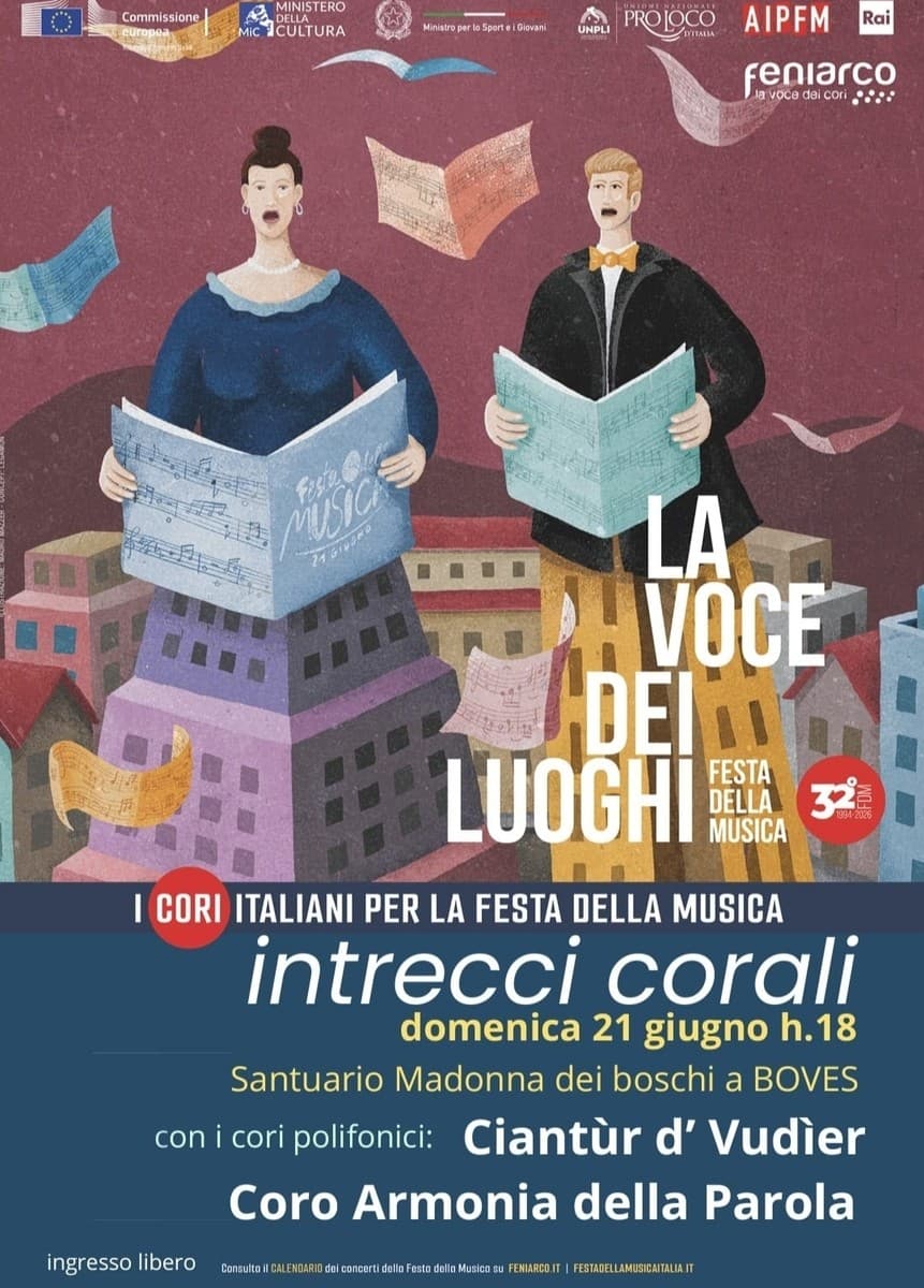 Il coro di Valdieri "Ciantùr e il coro di Robilante al Concerto per la Festa Europea della Musica