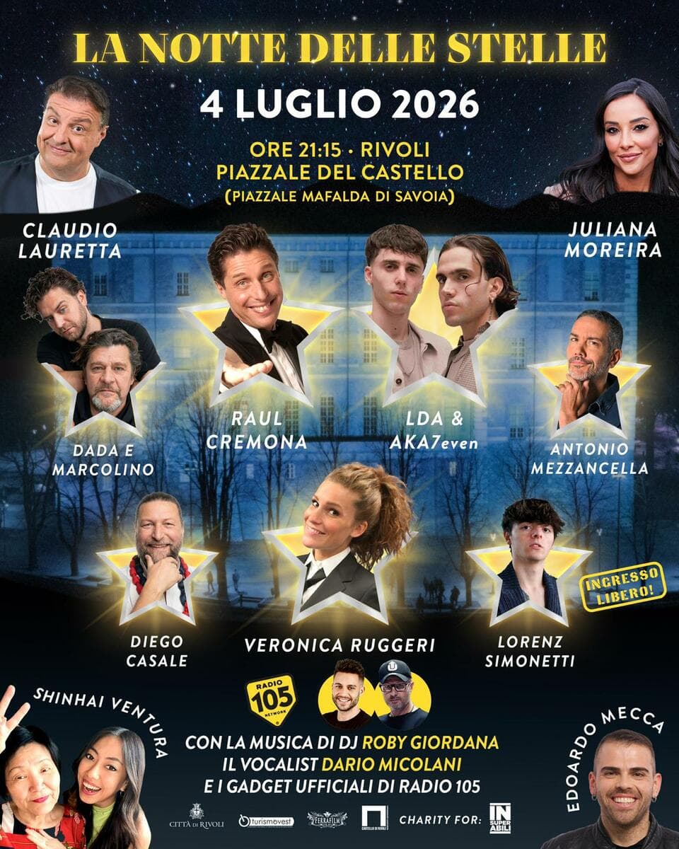 Torna “La Notte delle Stelle”: Rivoli riaccende lo show più atteso dell’anno