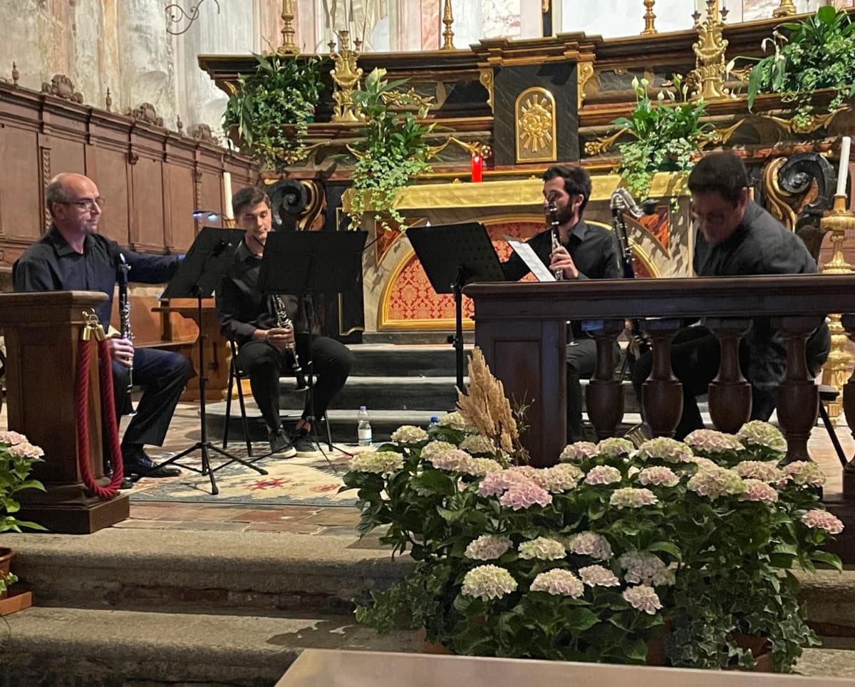 Biella, per "R...Estate a San Nicola" il concerto del Quartetto di Clarinetti della Chromatic Chamber Orchestra FOTO