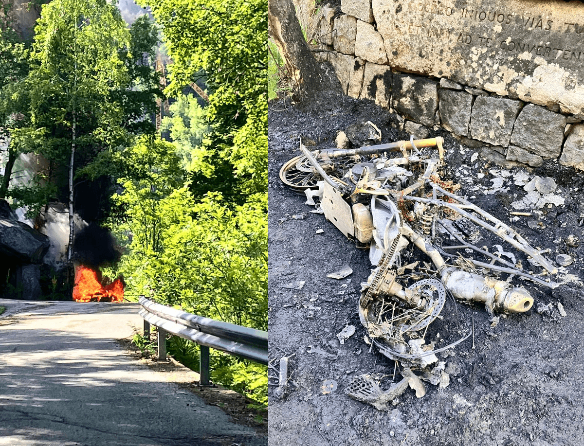 Valle Cervo, cause accidentali per la moto avvolta dalle fiamme