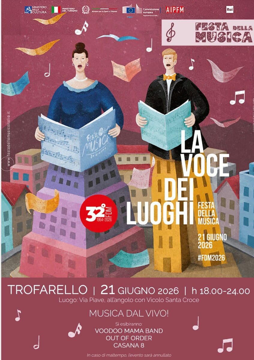Con la Festa della Musica il via ufficiale dell'estate a Trofarello