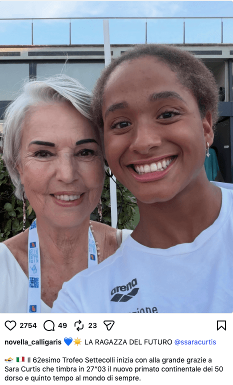 NUOTO / Sara Curtis è "la ragazza del futuro": a dirlo l'olimpionica Novella Calligaris
