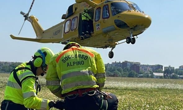 Recuperato con l’elisoccorso un escursionista ferito in un sentiero a Locana
