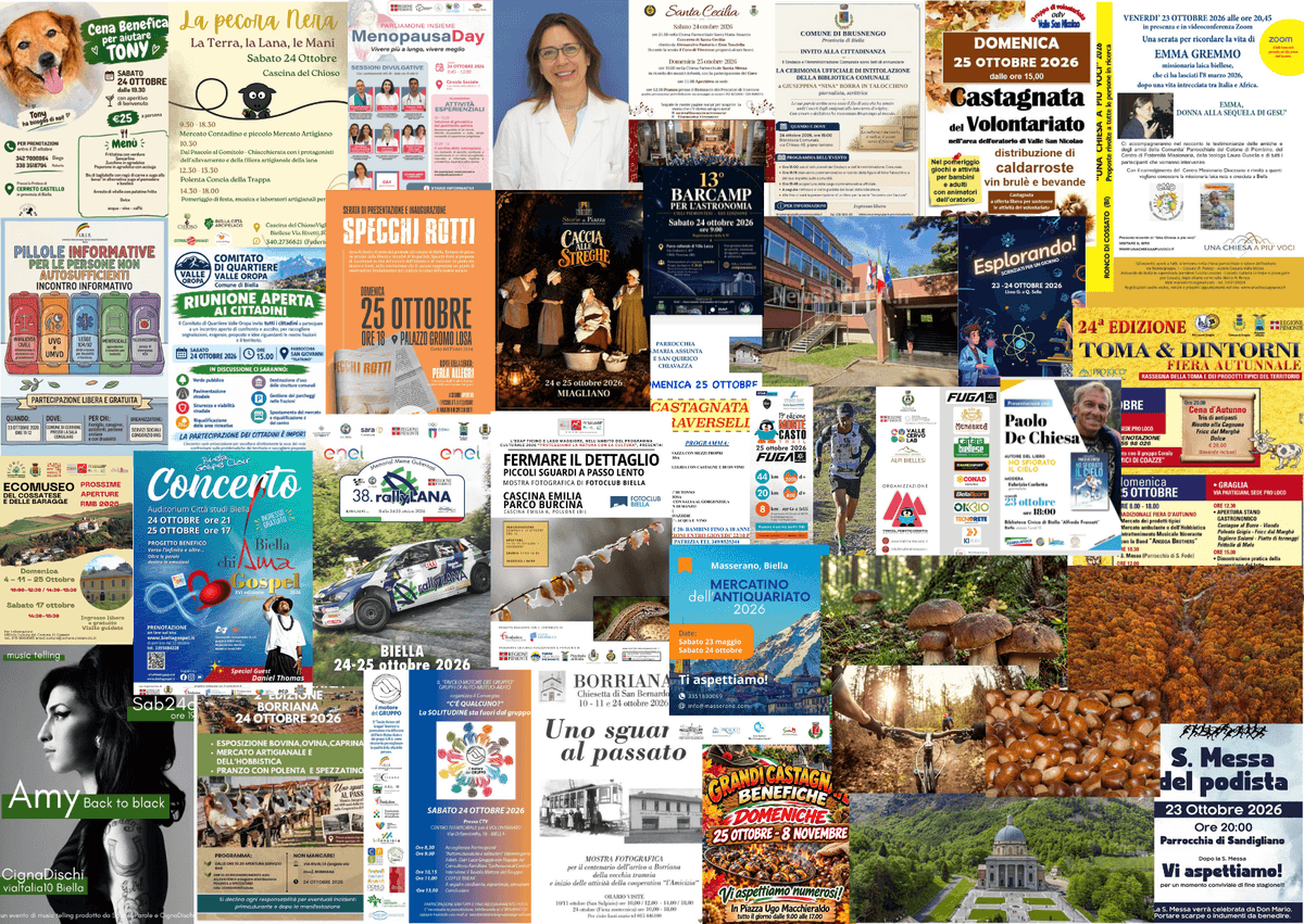 Tante cose da fare nel we del 23, 24 e 25 ottobre