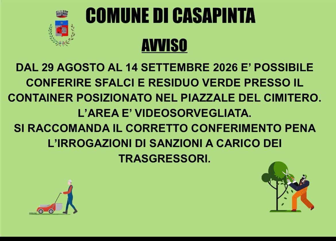 Sfalci e residuo verde: come gestirli a Casapinta