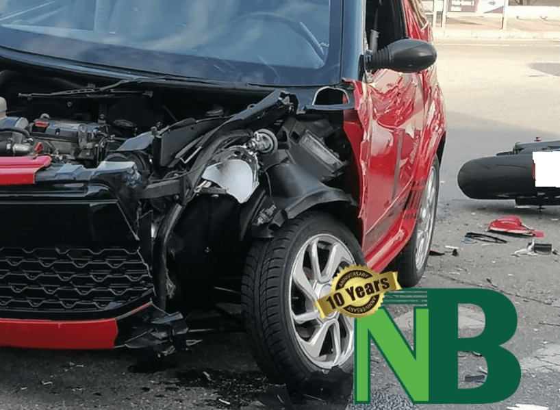 Sagliano Micca, scontro tra moto e Jaguar sulla provinciale 100