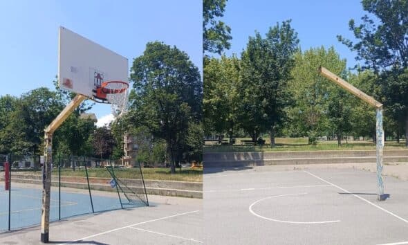 Al playground di Via Braccini a Torino partono i grandi tornei estivi, ma manca un tabellone e un canestro