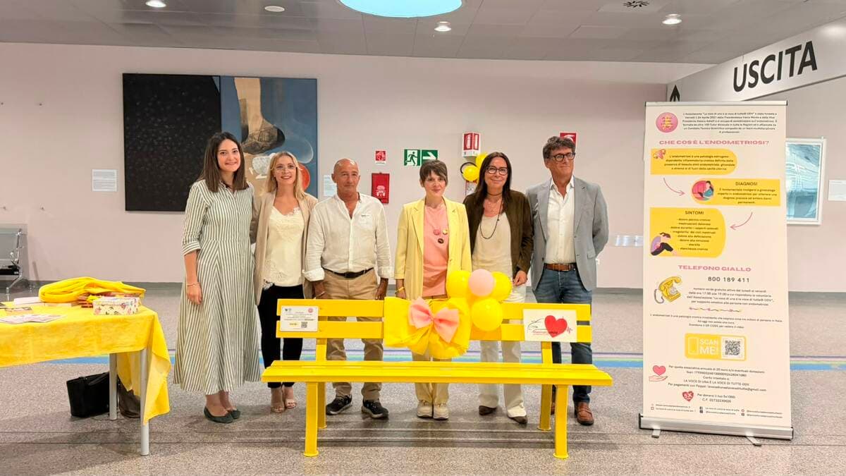 Endometriosi, conoscere per curare: inaugurata all’Ospedale di Biella la panchina gialla ENDOPANK® FOTO