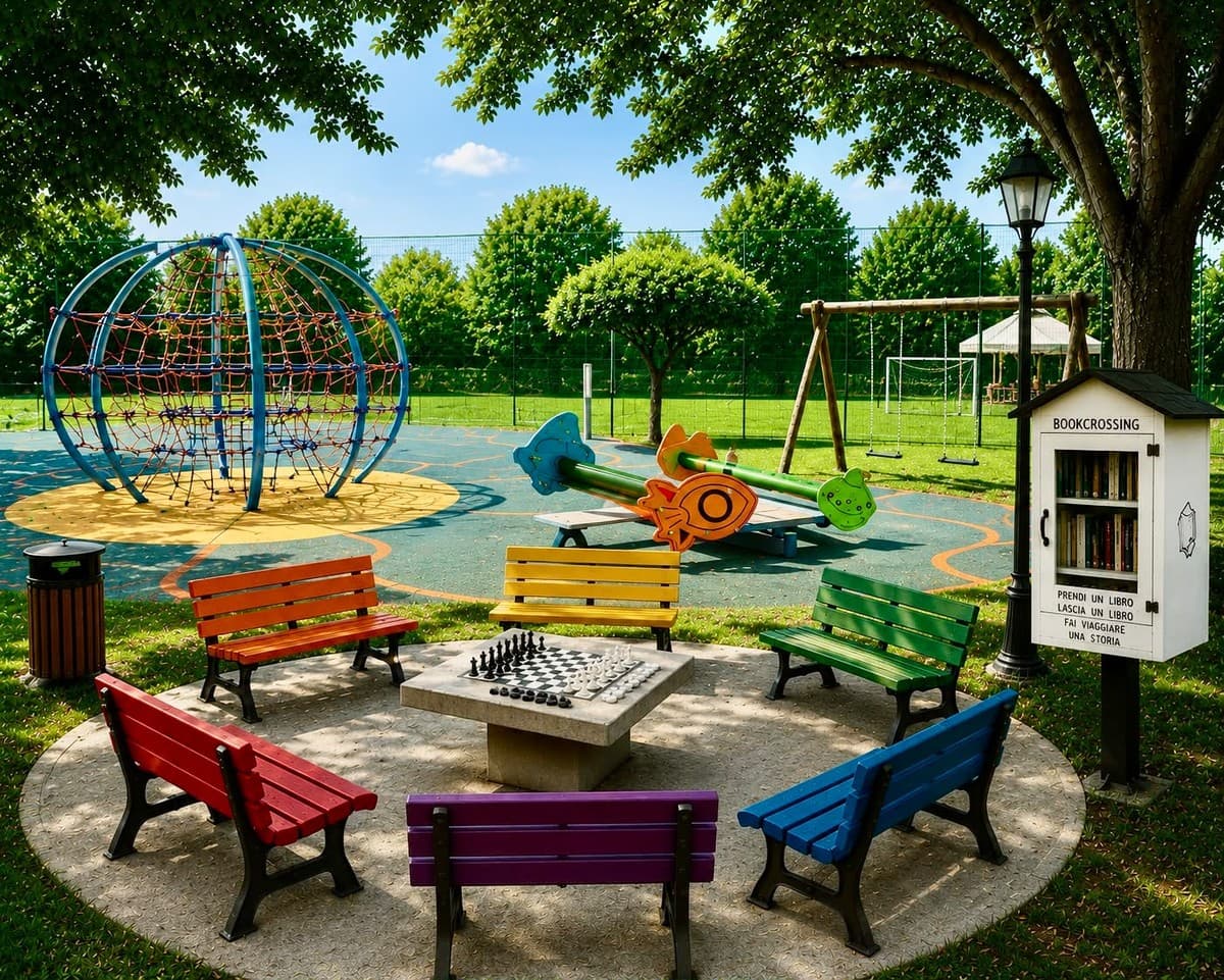 Un parco curato con campetto e panchine per far rinascere l’area davanti alle scuole di Riva