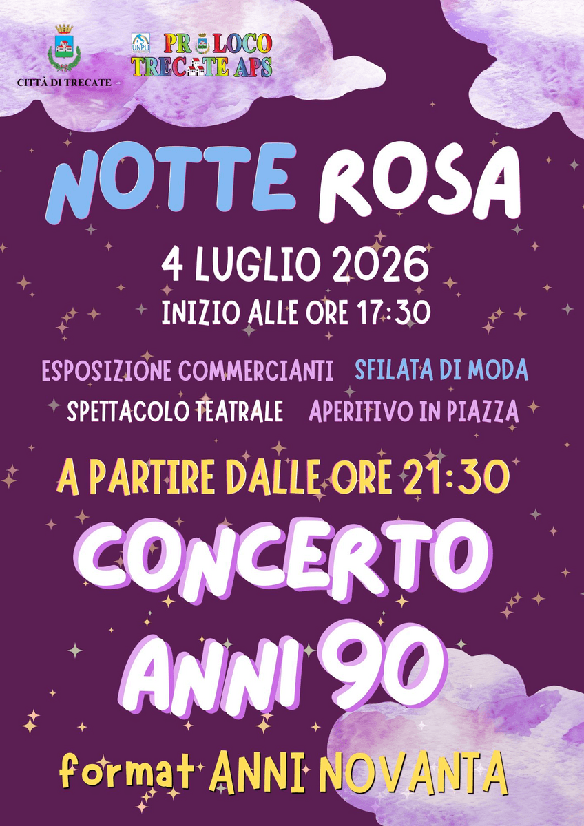 Trecate, Notte Rosa 2026: convocata la riunione online per l'assegnazione dei posti OSAP