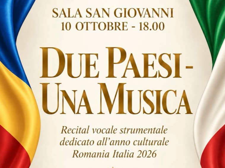 "Due Paesi - una musica”, un concerto dedicato alla comunione e alla fratellanza dei popoli italiani e rumeni