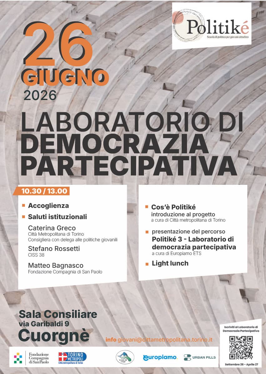 Torna per il terzo anno “­­­­Politiké 3 - Laboratorio di democrazia partecipativa”