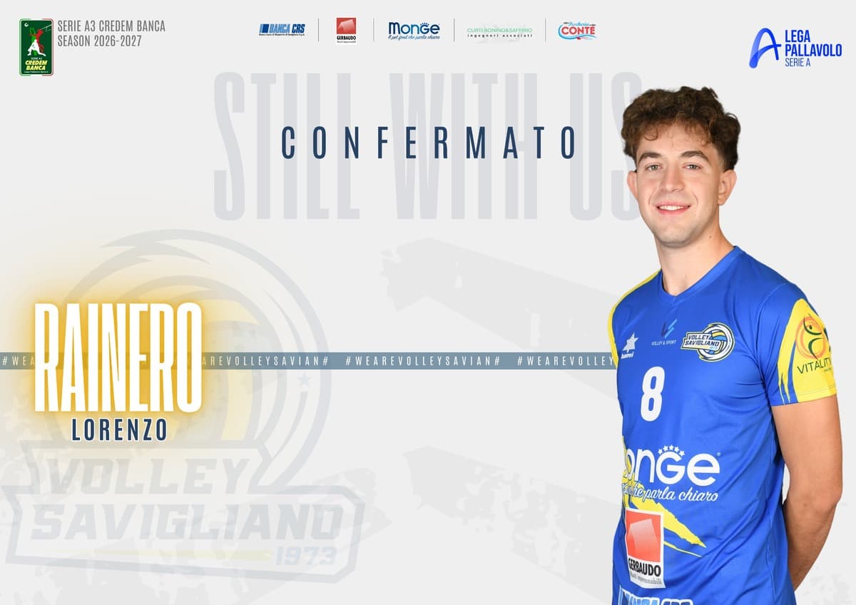 VOLLEY A3M / Savigliano, “Lollo” Rainero sarà ancora al centro
