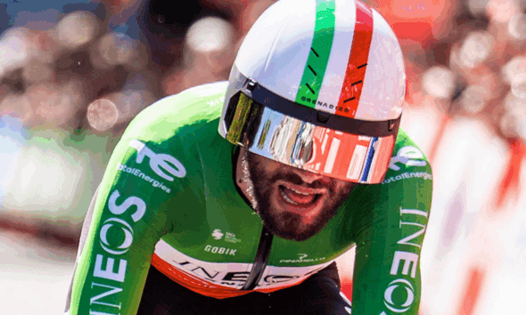 Filippo Ganna è ancora il re delle cronometro: settimo titolo italiano in Piemonte, paura per Affini