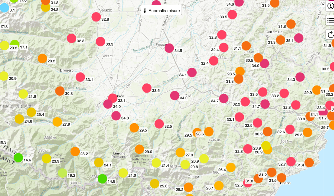 L'ondata di calore infiamma il Cuneese: picchi oltre i 36 °C in pianura e notti tropicali: per stare al fresco bisogna andare sul Monviso