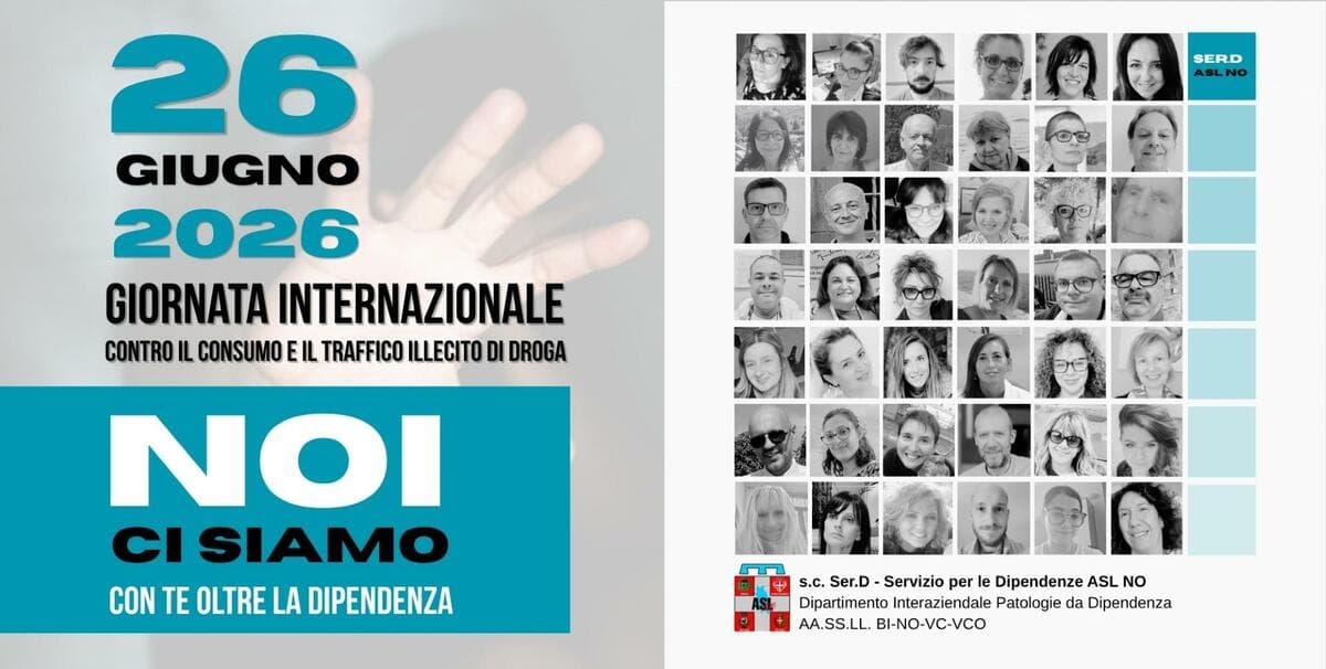 Giornata mondiale contro la droga, l’Asl Novara punta su prevenzione e innovazione