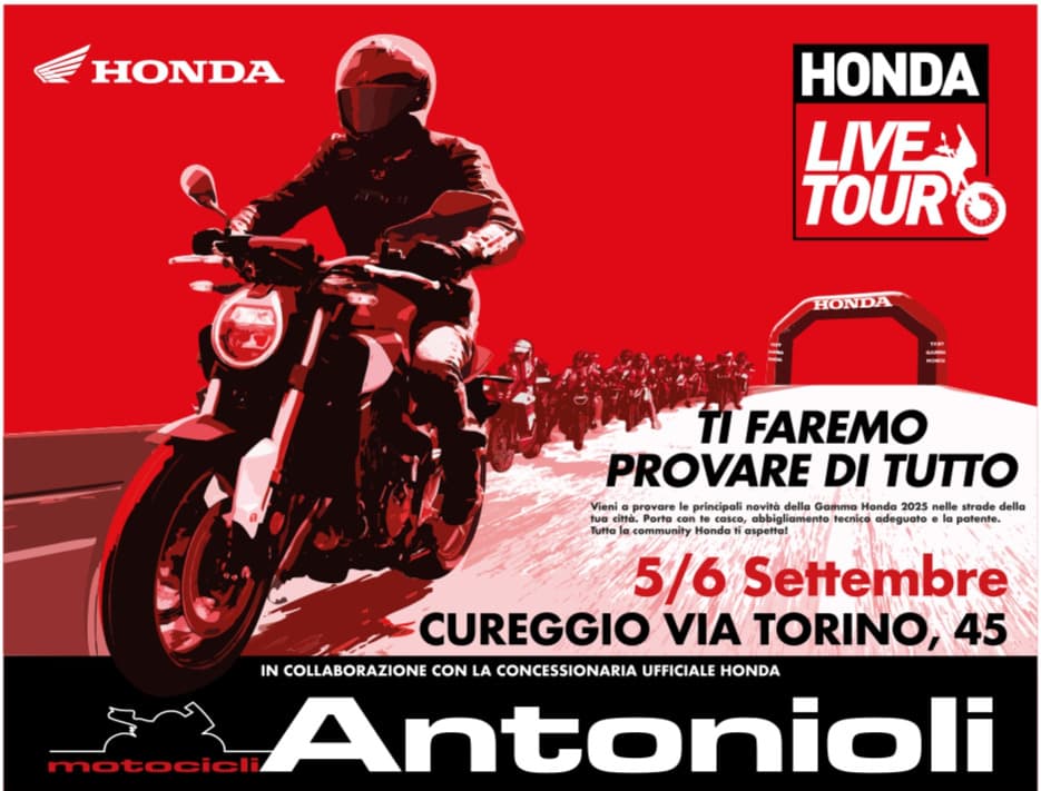 Honda Live Tour da Antonioli Motocicli: il 5 e 6 settembre si provano i modelli Honda VIDEO