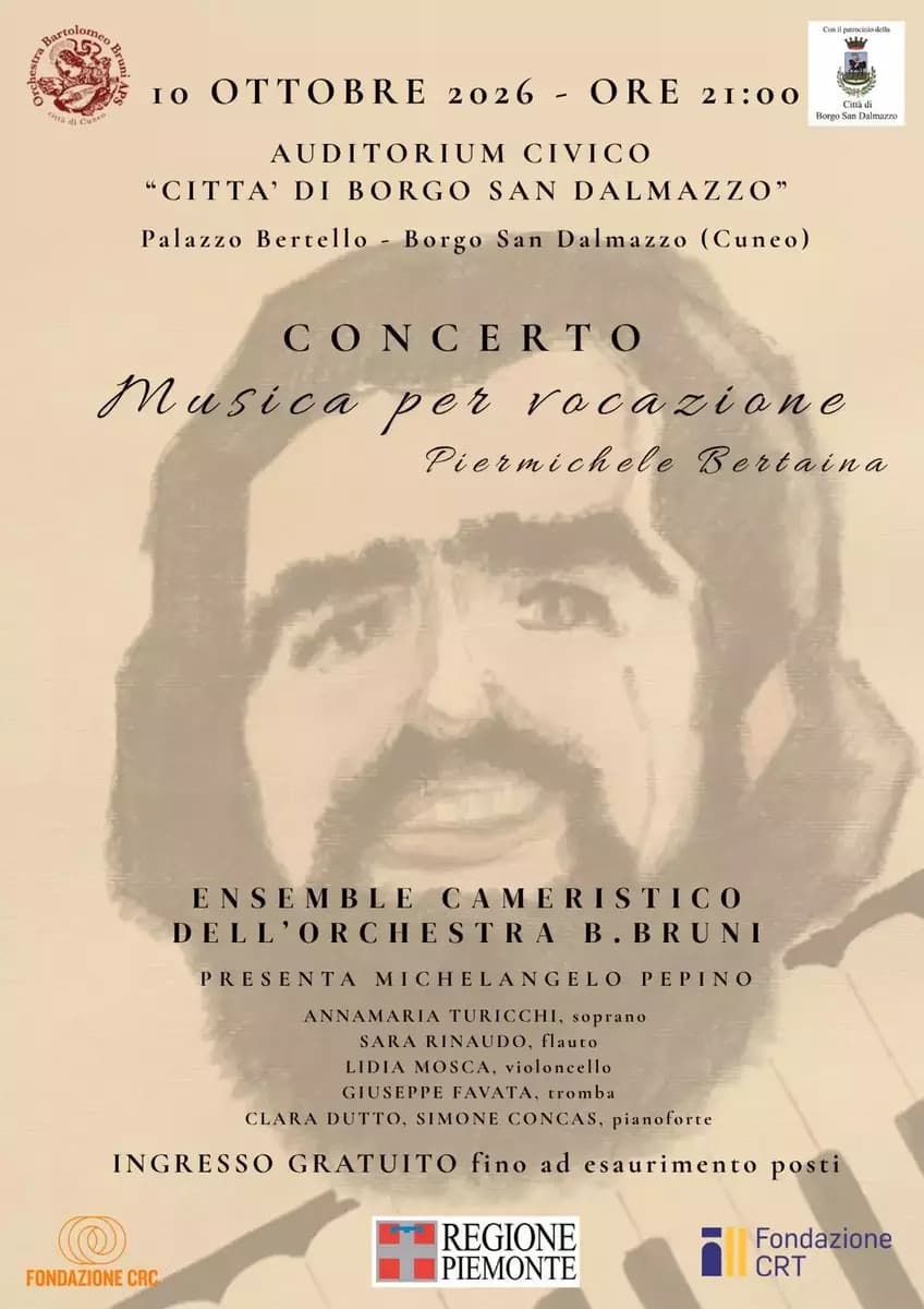 Borgo San Dalmazzo ricorda Piermichele Bertaina con "Musica per Vocazione"
