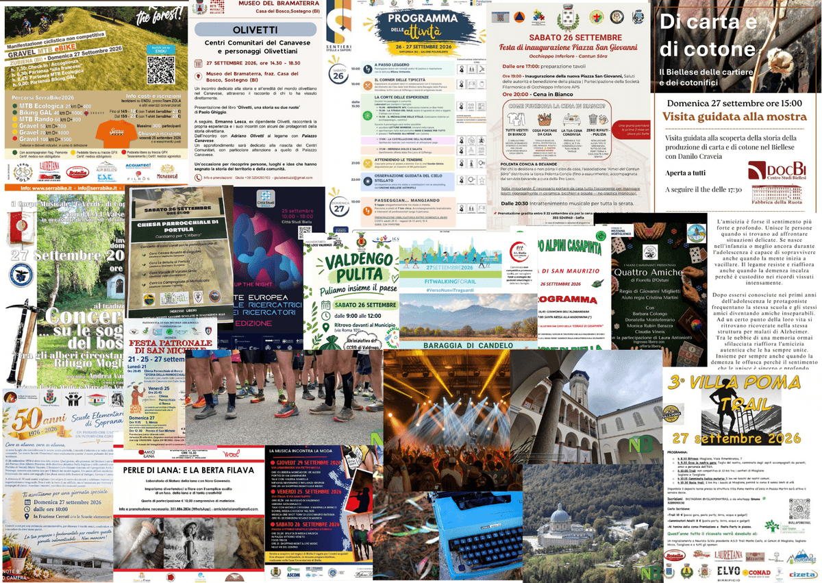 Tante cose da fare a Biella il 27 settembre