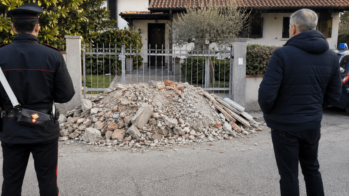 Lite tra vicini a Cossato: scarica macerie davanti a un'abitazione